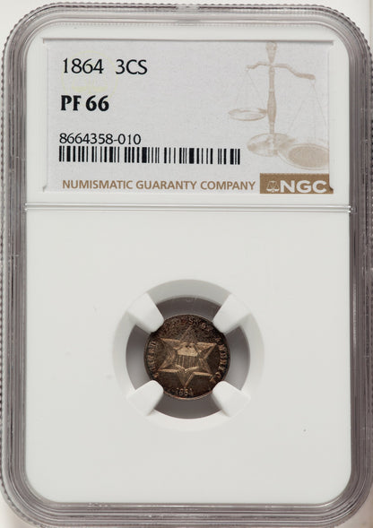 1864 3CS Proof Three Cent Silver NGC PR66