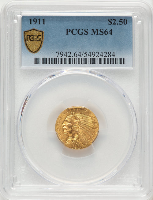 1911 $2.50 Indian Quarter Eagle PCGS MS64