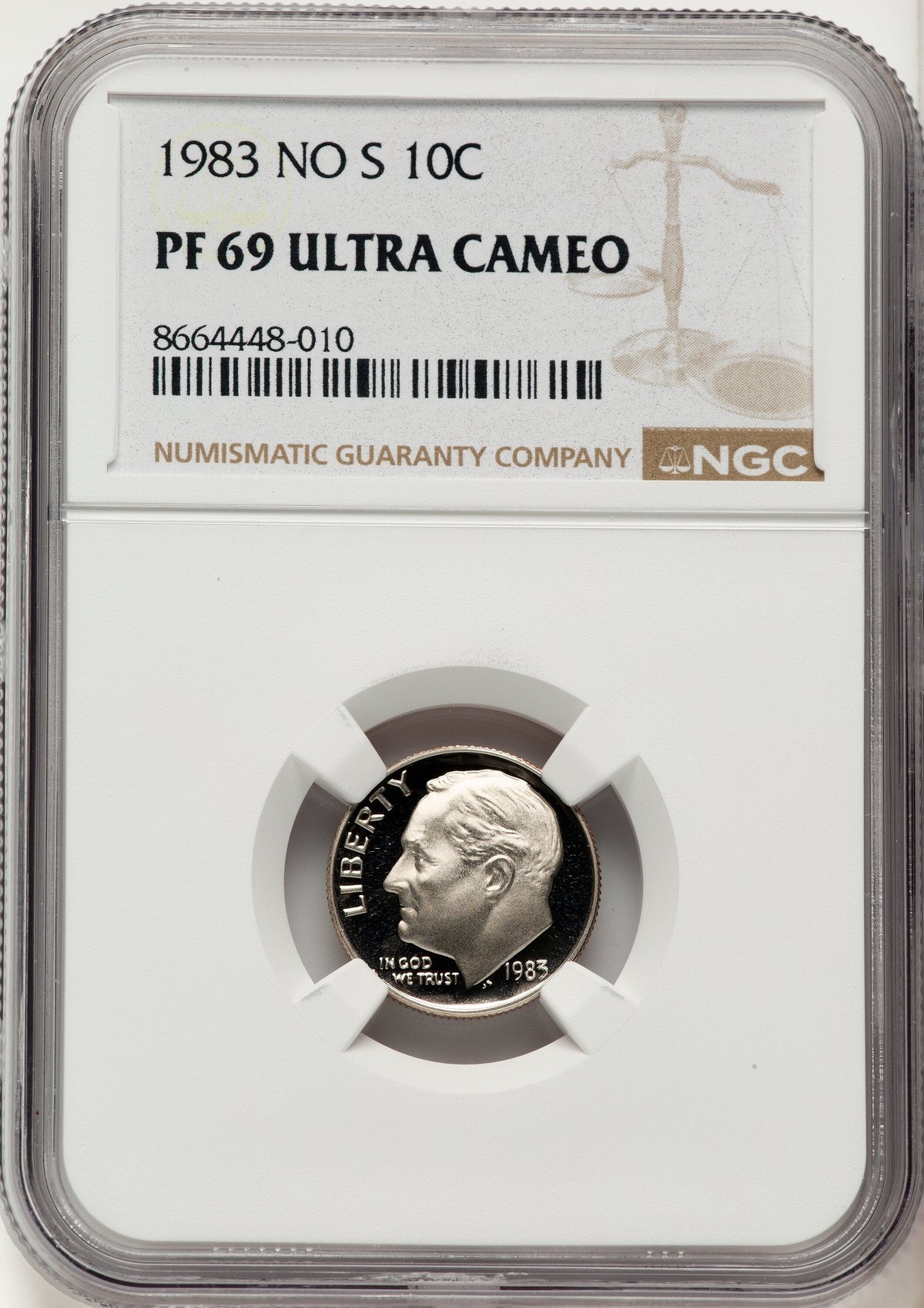 1983 10C NO S Proof Roosevelt Dime NGC PR69
