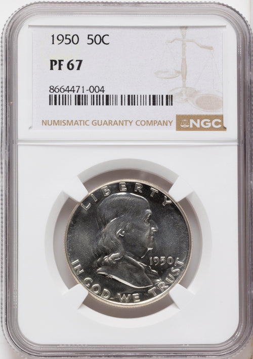 1950 50C Proof Franklin Half Dollar NGC PR67