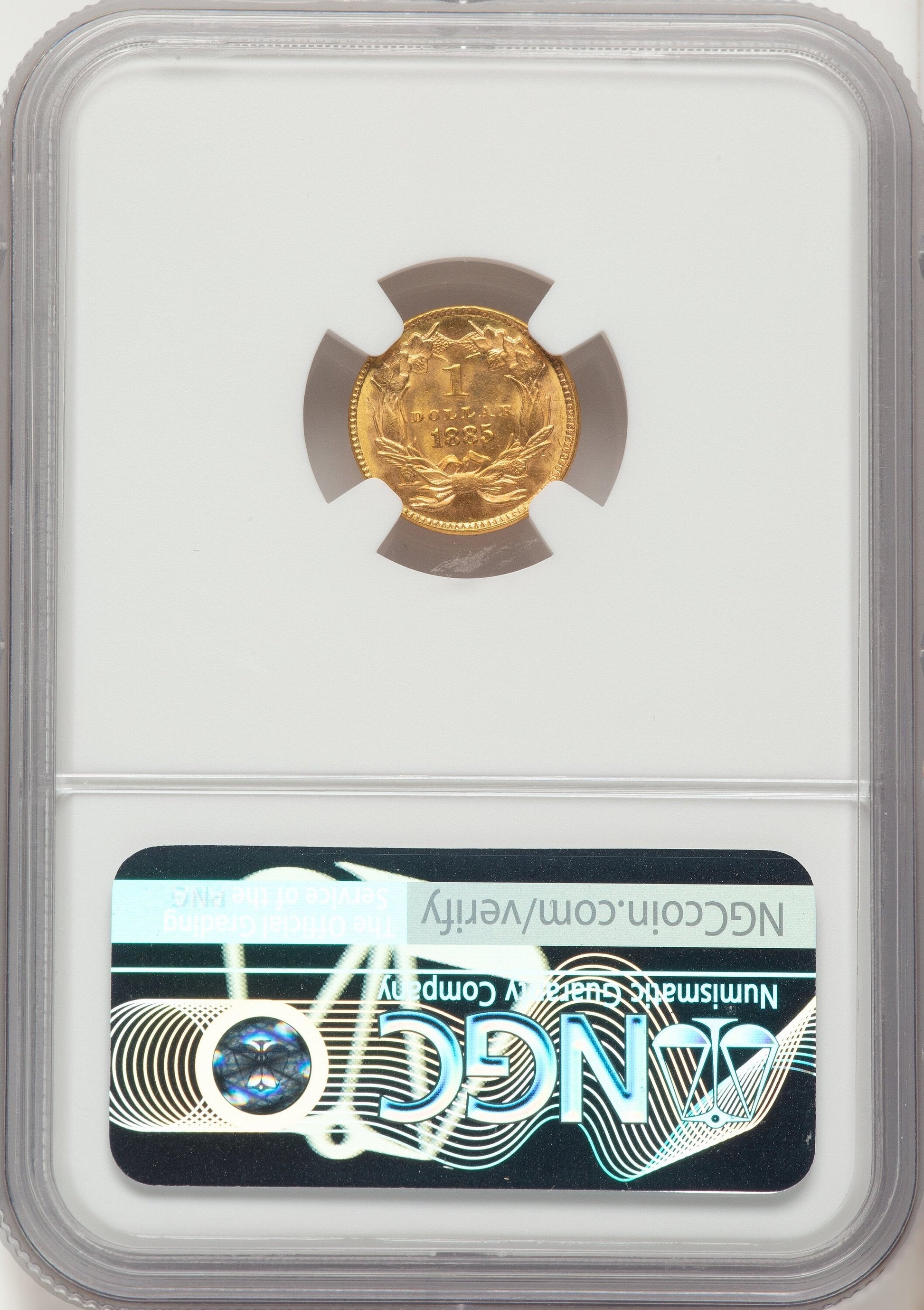 1885 G$1 Gold Dollar NGC MS65