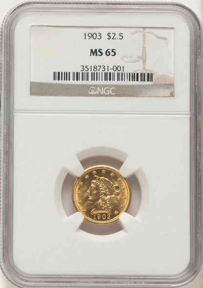 1903 $2.50 Liberty Quarter Eagle NGC MS65