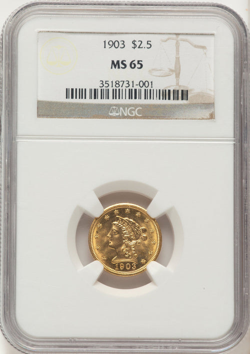 1903 $2.50 Liberty Quarter Eagle NGC MS65