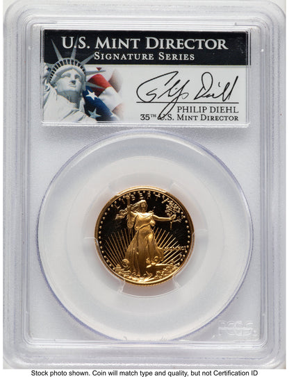 1991-P Proof Gold Eagle 1/4 oz Philip Diehl PCGS PR70