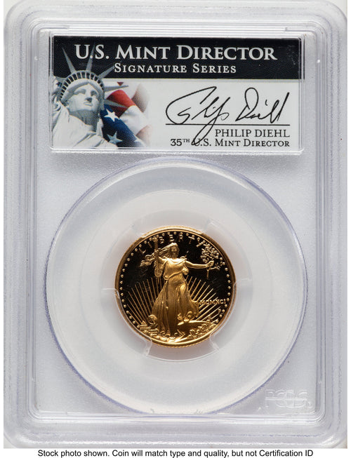 1991-P Proof Gold Eagle 1/4 oz Philip Diehl PCGS PR70