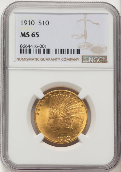 1910 $10 Indian Eagle NGC MS65