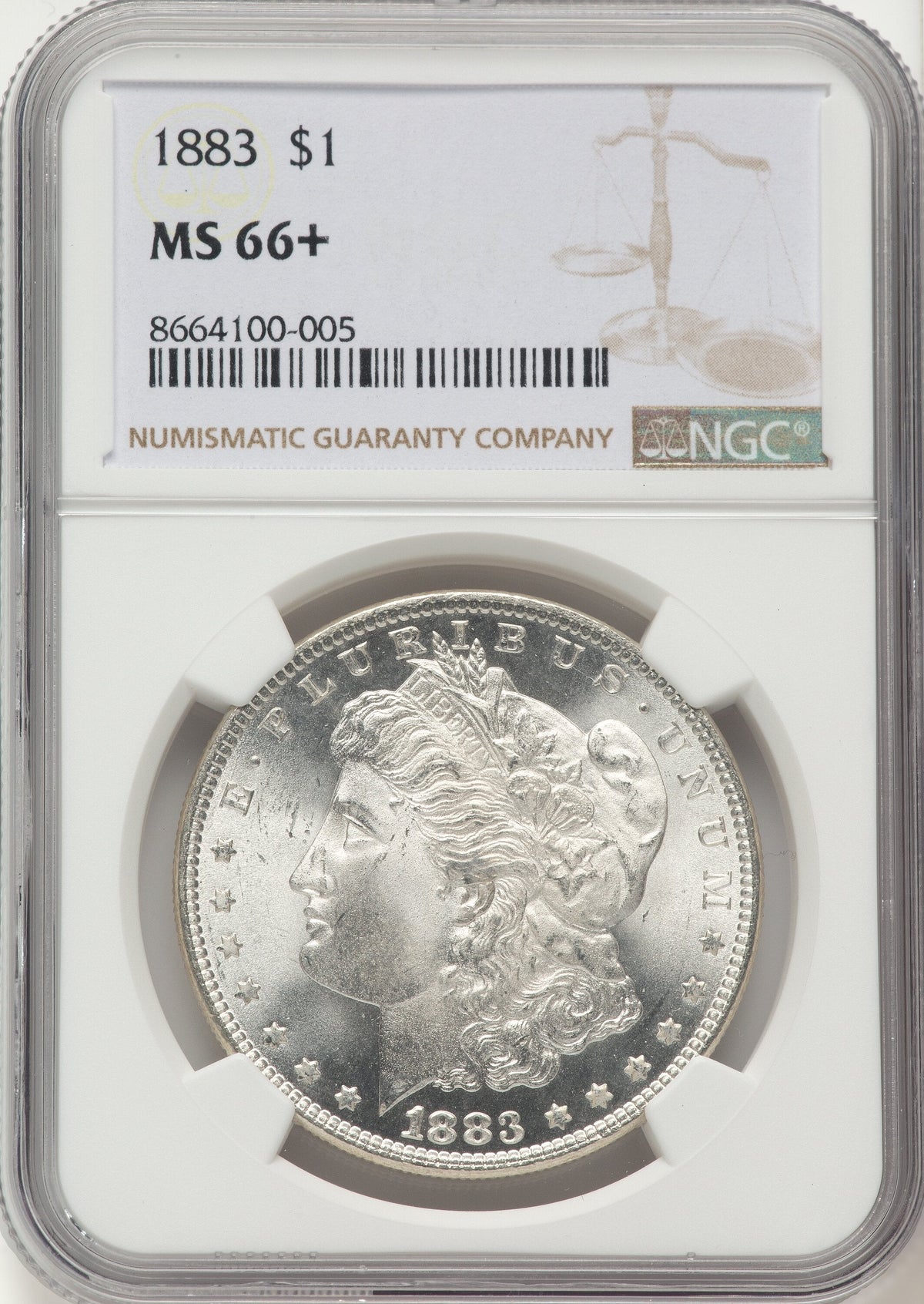 1883 CAC Morgan Dollar NGC MS66+