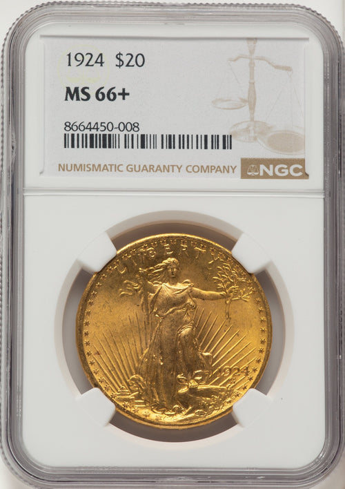 1924 $20 Saint Saint-Gaudens Double Eagle NGC MS66+