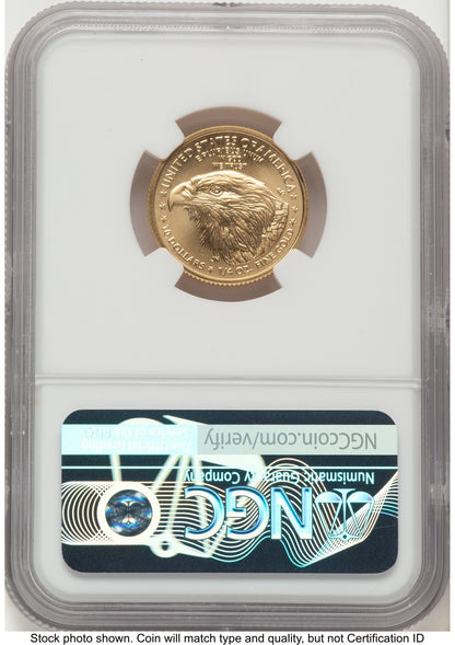 2021-W TY2 Gold Eagle 1/4 oz Unfinished Proof Dies Jennie Eagle Flag NGC PF70 Norris