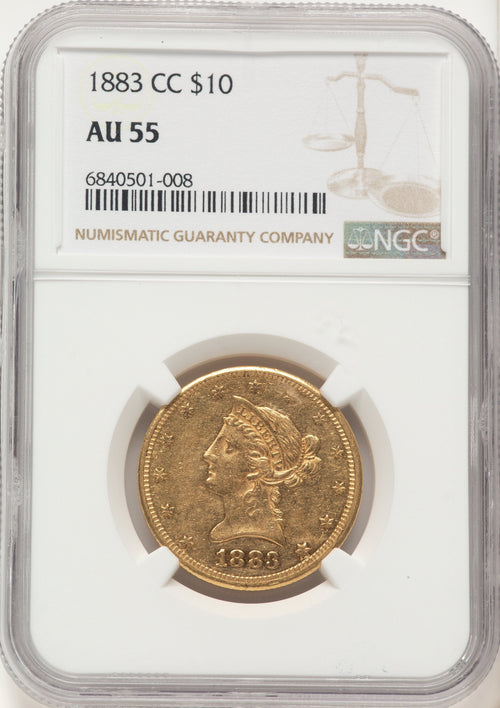1883-CC $10 Liberty Eagle NGC AU55