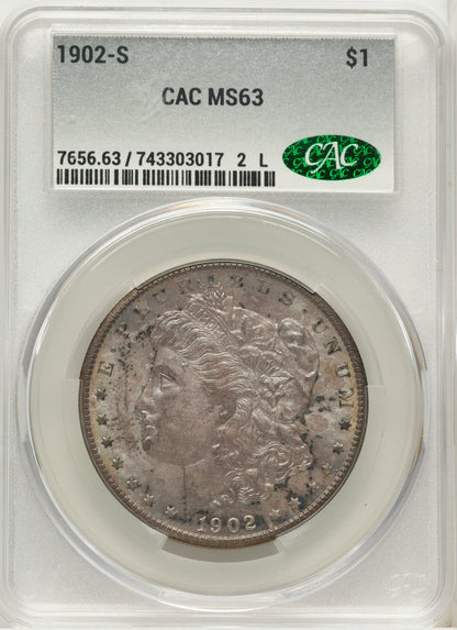1902-S Morgan Dollar CACG MS63