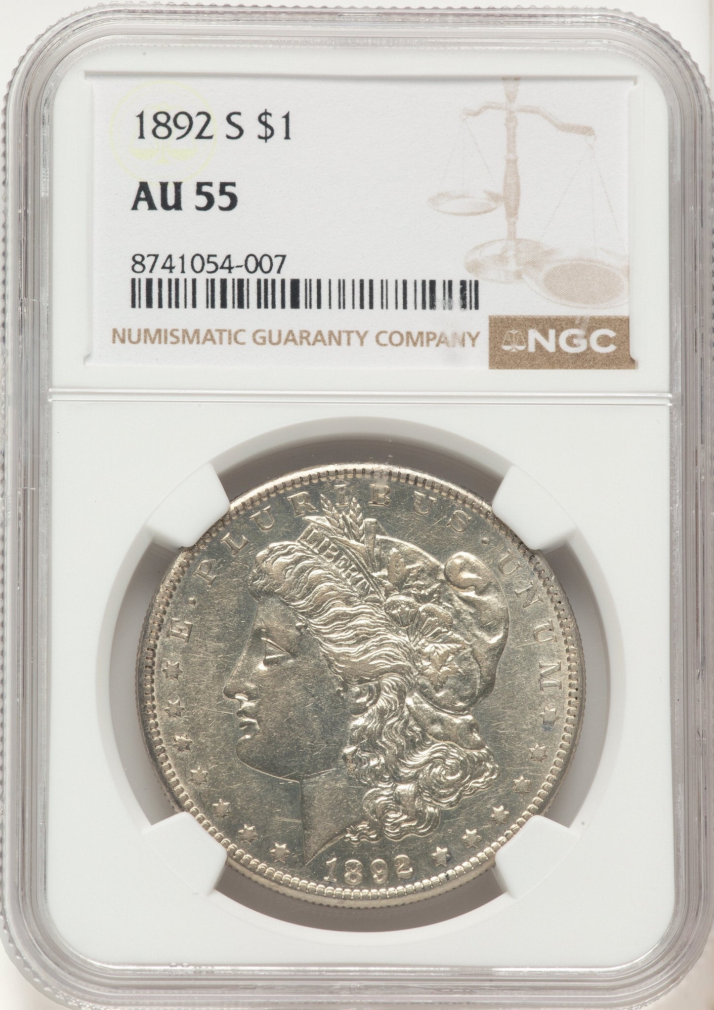 1892-S Morgan Dollar NGC AU55