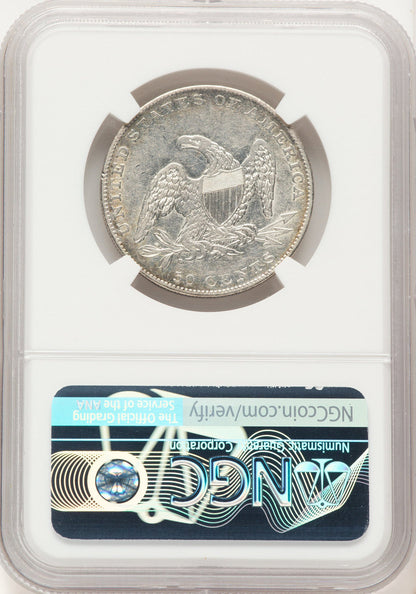 1836 50C REED EDGE Reeded Edge Half Dollar NGC AU53