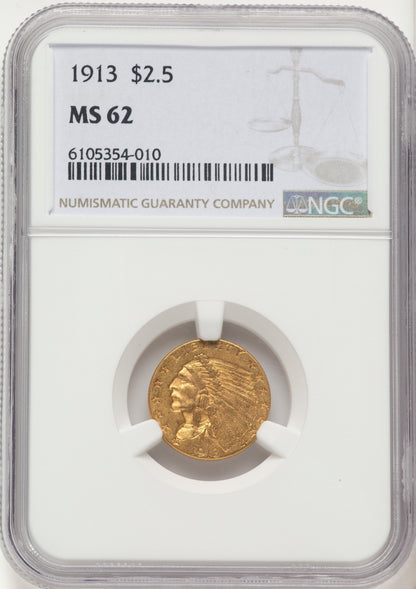 1913 $2.50 Indian Quarter Eagle NGC MS62