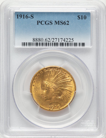 1916-S $10 Blue Gradient Indian Eagle PCGS MS62