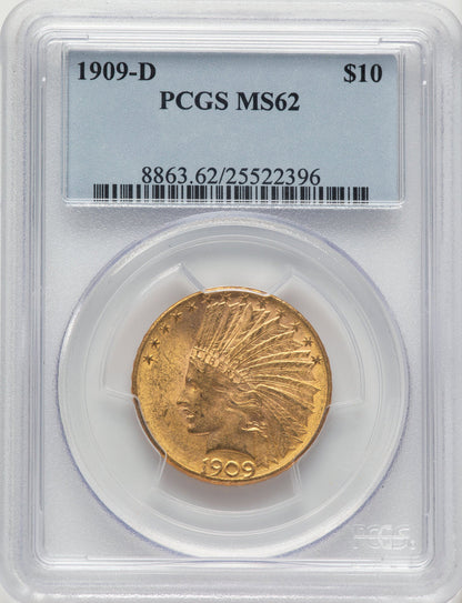1909-D $10 Indian Eagle PCGS MS62