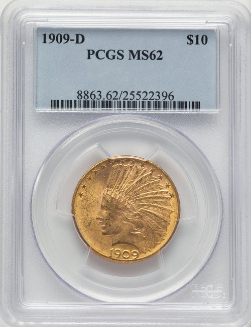 1909-D $10 Indian Eagle PCGS MS62
