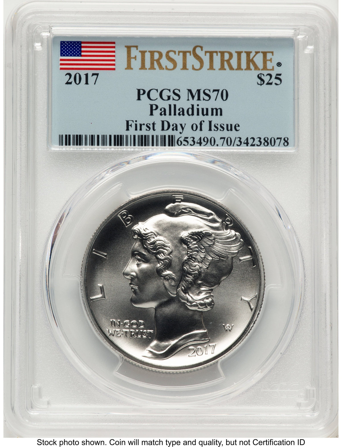 2017 Palladium Eagle 1 oz FDI FS Flag PCGS MS70