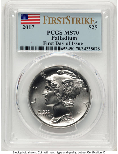 2017 Palladium Eagle 1 oz FDI FS Flag PCGS MS70