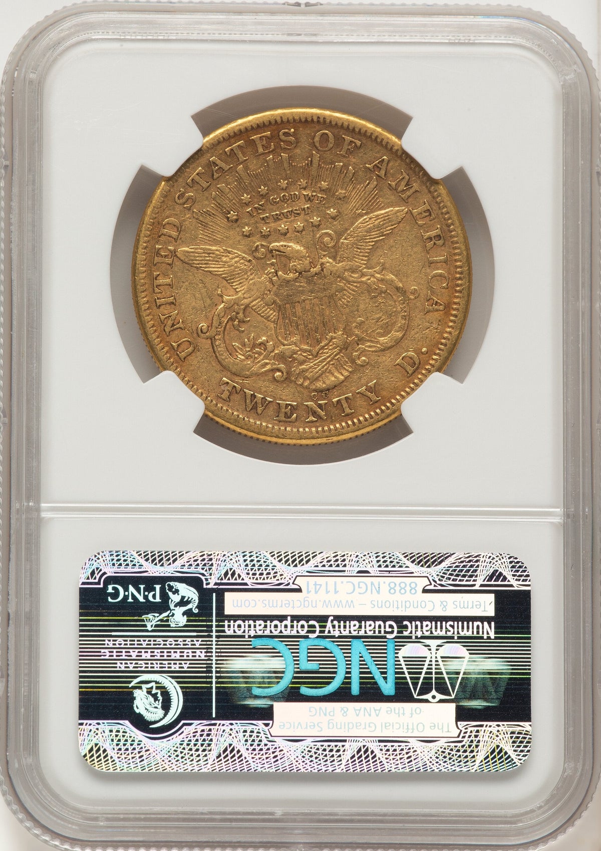 1874-CC $20 CAC Liberty Double Eagle NGC VF30