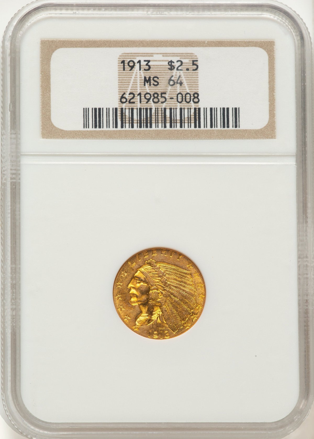 1913 $2.50 Indian Quarter Eagle NGC MS64