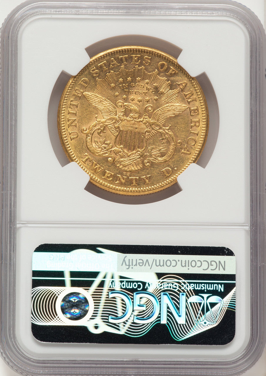 1876-CC $20 Liberty Double Eagle NGC AU55