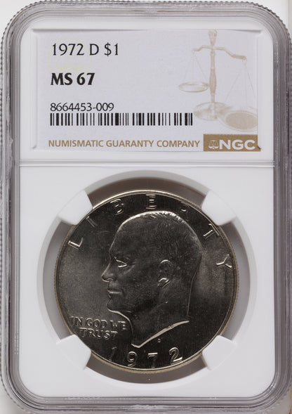 1972-D $1 Eisenhower Dollar NGC MS67