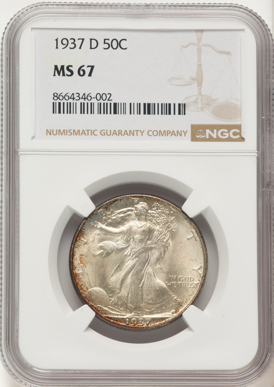 1937-D 50C Walking Liberty Half Dollar NGC MS67