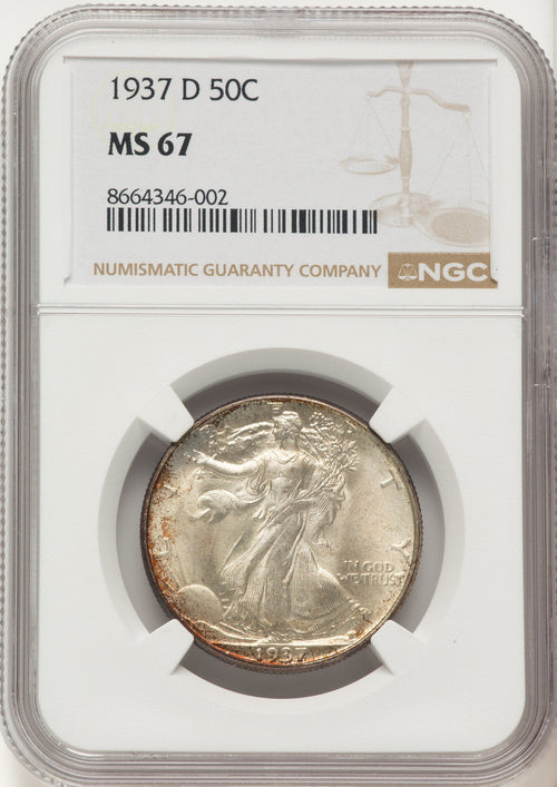 1937-D 50C Walking Liberty Half Dollar NGC MS67