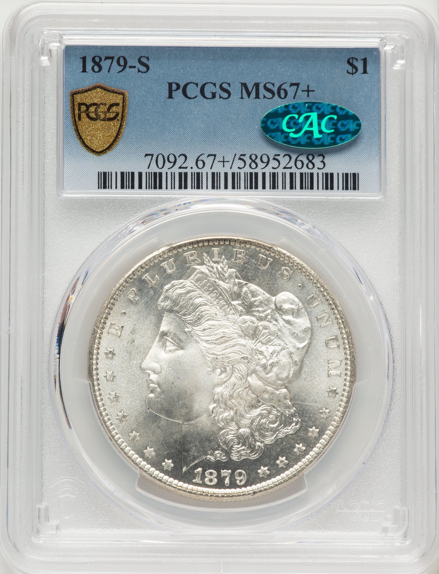 1879-S CAC Morgan Dollar PCGS MS67+