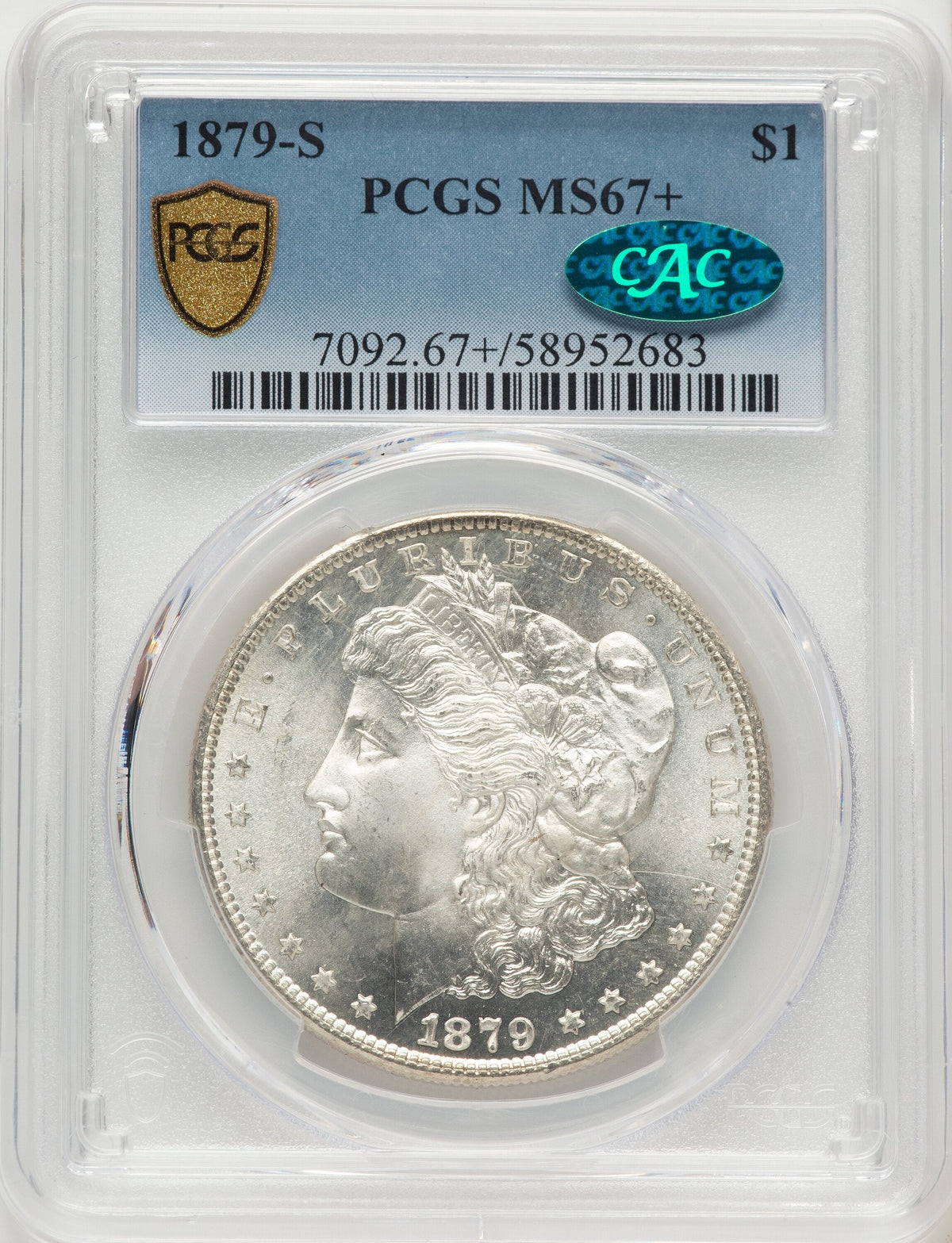 1879-S CAC Morgan Dollar PCGS MS67+