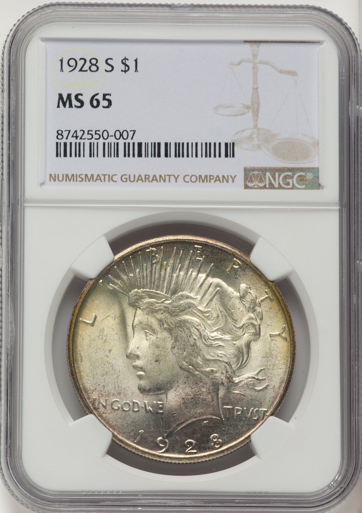 1928-S Peace Dollar NGC MS65
