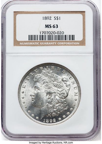 1892 Morgan Dollar NGC MS63