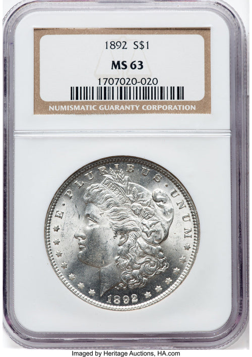 1892 Morgan Dollar NGC MS63