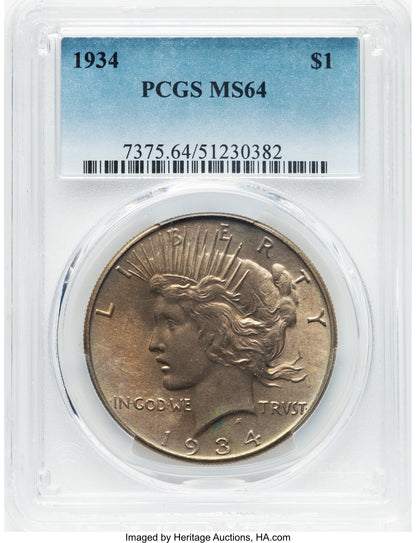 1934 Peace Dollar PCGS MS64