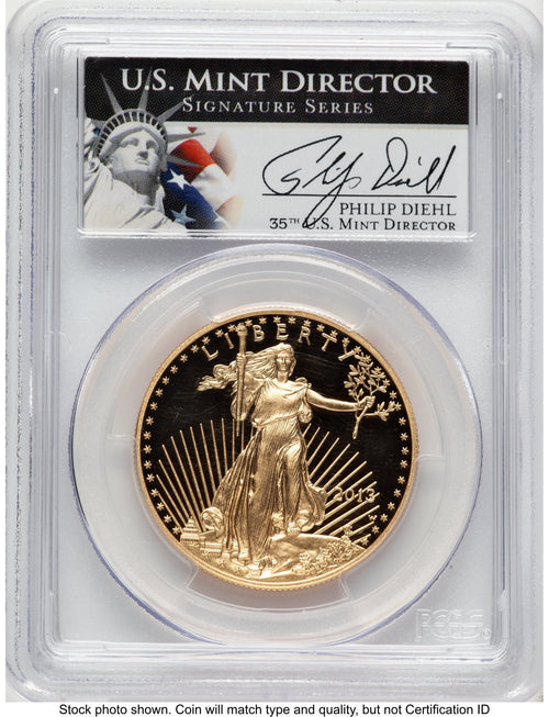 2013-W Proof Gold Eagle 1 oz Philip Diehl PCGS PR70