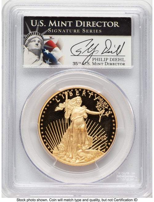 2010-W Proof Gold Eagle 1 oz Philip Diehl PCGS PR70