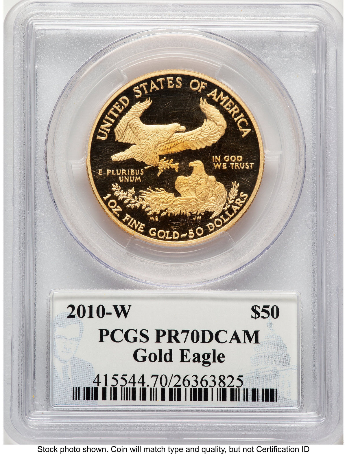 2010-W Proof Gold Eagle 1 oz Philip Diehl PCGS PR70