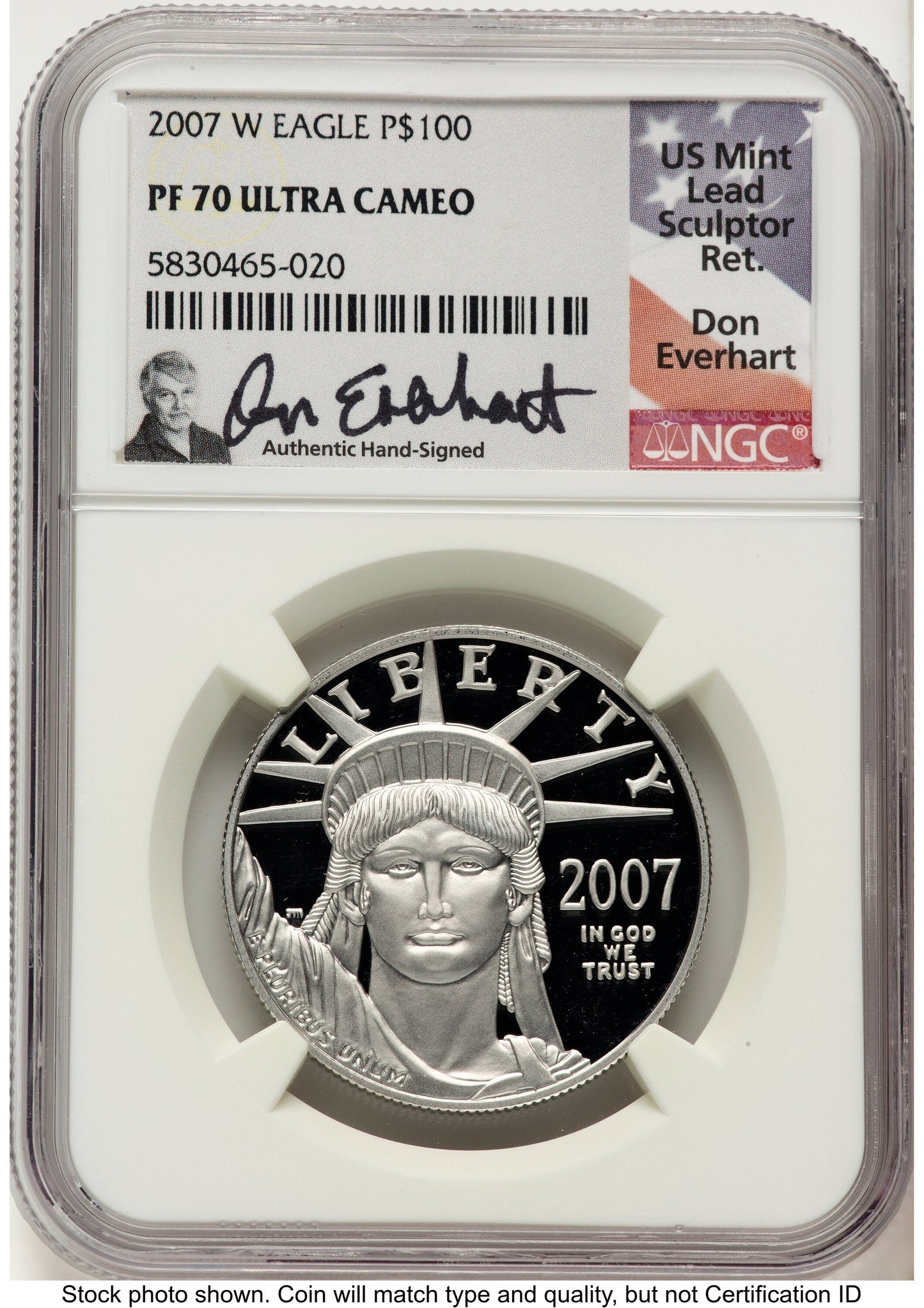 2007-W Proof Platinum Eagle 1 oz Don Everhart NGC PF70