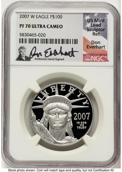 2007-W Proof Platinum Eagle 1 oz Don Everhart NGC PF70