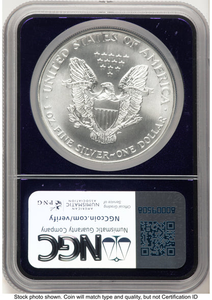 2001 Silver Eagle Purple Core NGC MS70