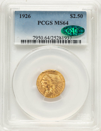 1926 $2.50 Indian Quarter Eagle PCGS MS64