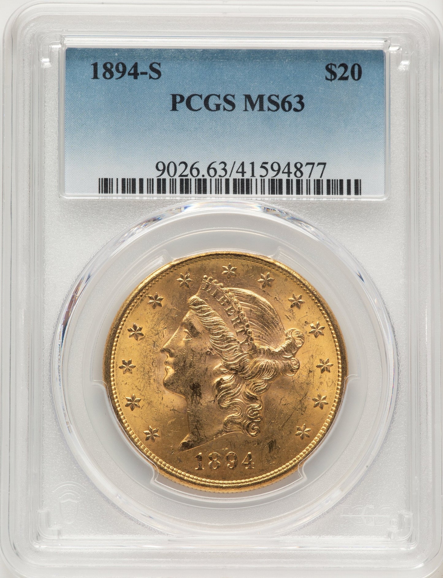 1894-S $20 Liberty Double Eagle PCGS MS63