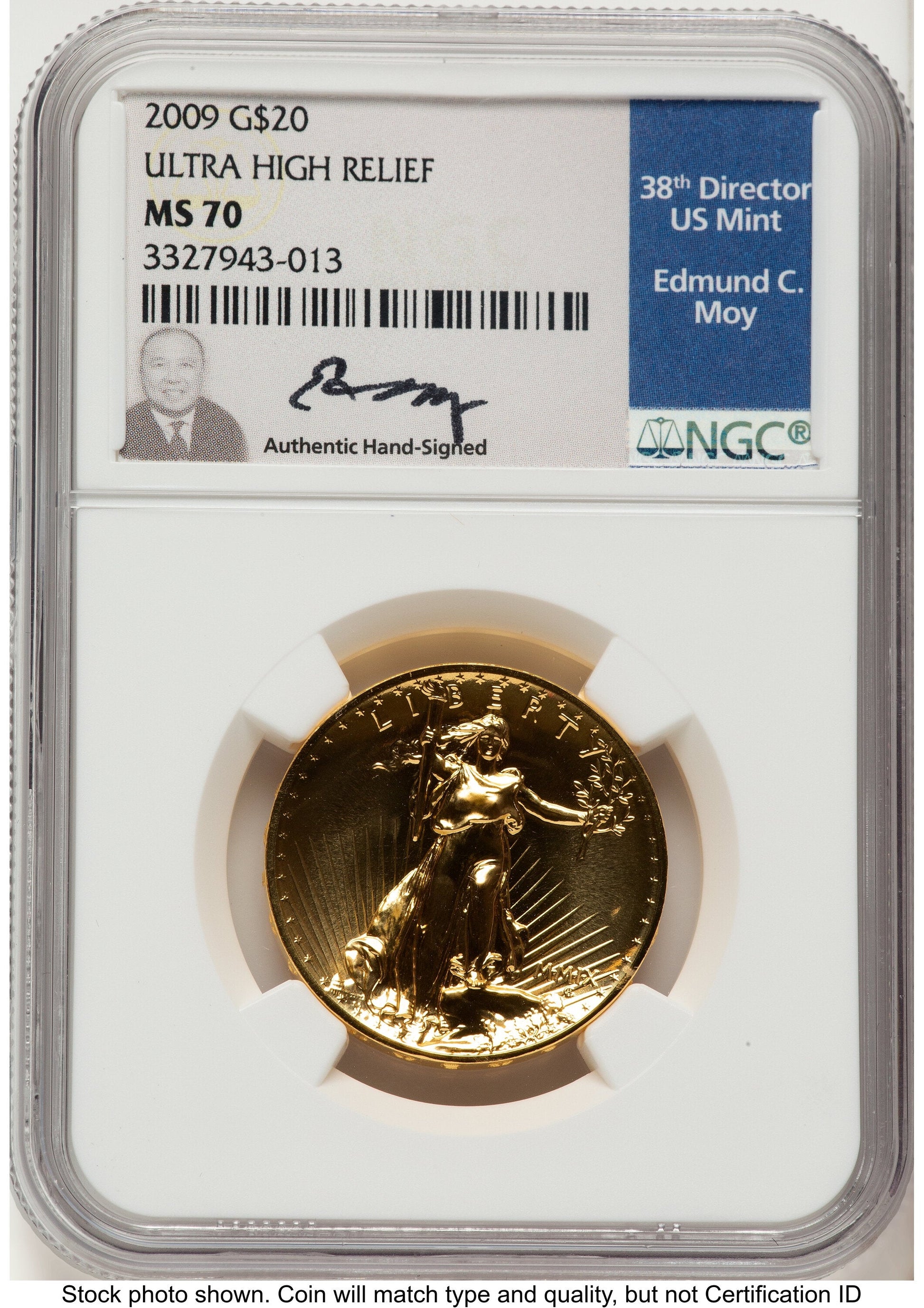 2009 G$20 Ultra High Relief NGC MS70 Ed Moy