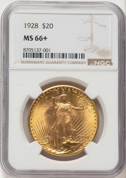 1928 $20 Saint-Gaudens Double Eagle NGC MS66+