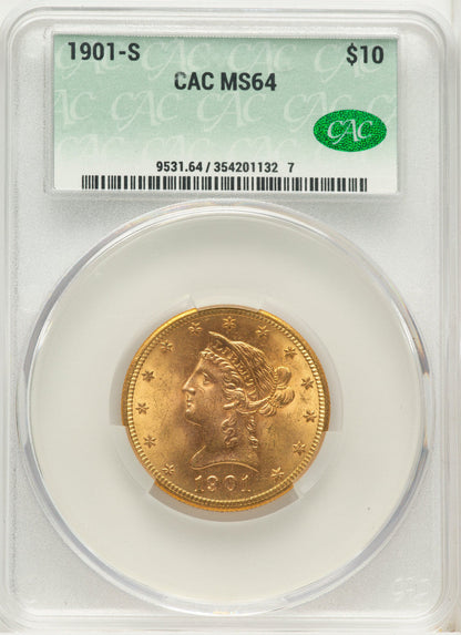 1901-S $10 Liberty Eagle CACG MS64