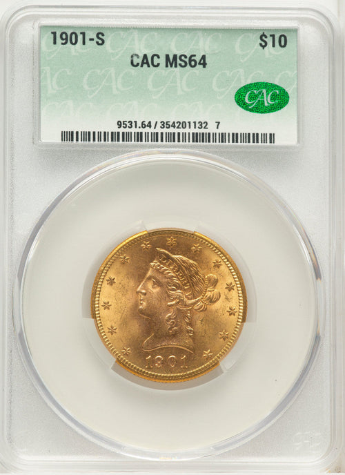 1901-S $10 Liberty Eagle CACG MS64