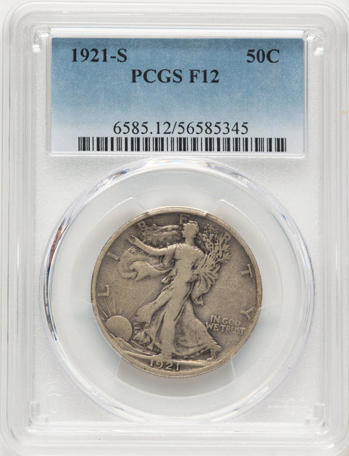 1921-S 50C Walking Liberty Half Dollar PCGS F12