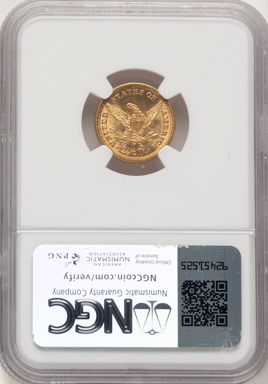 1887 $2.50 Liberty Quarter Eagle NGC MS65