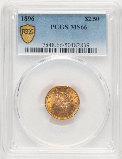 1896 $2.50 Liberty Quarter Eagle PCGS MS66